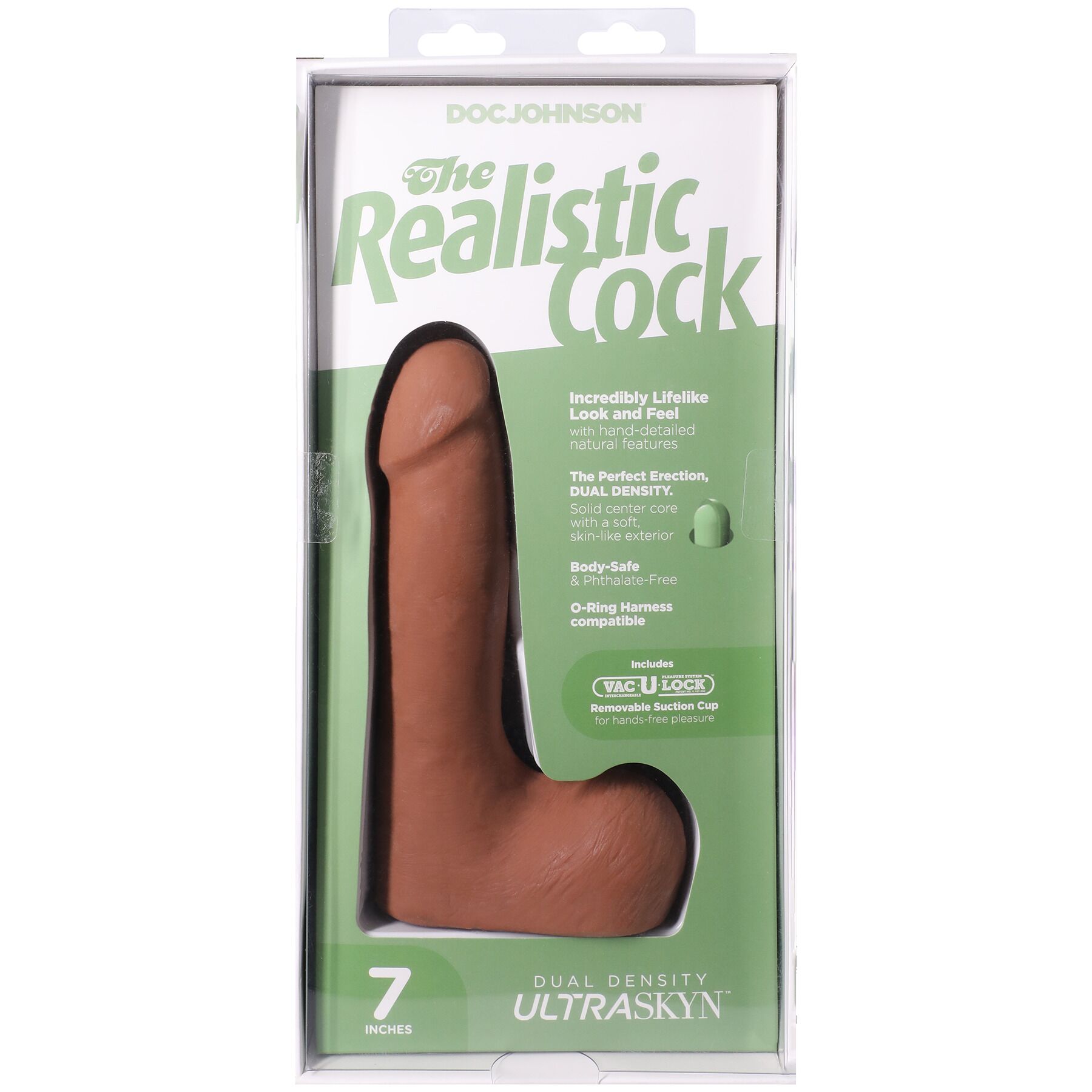 Фалоімітатор Doc Johnson The Realistic Cock ULTRASKYN - 7 Inch with Balls Caramel - Зображення 10