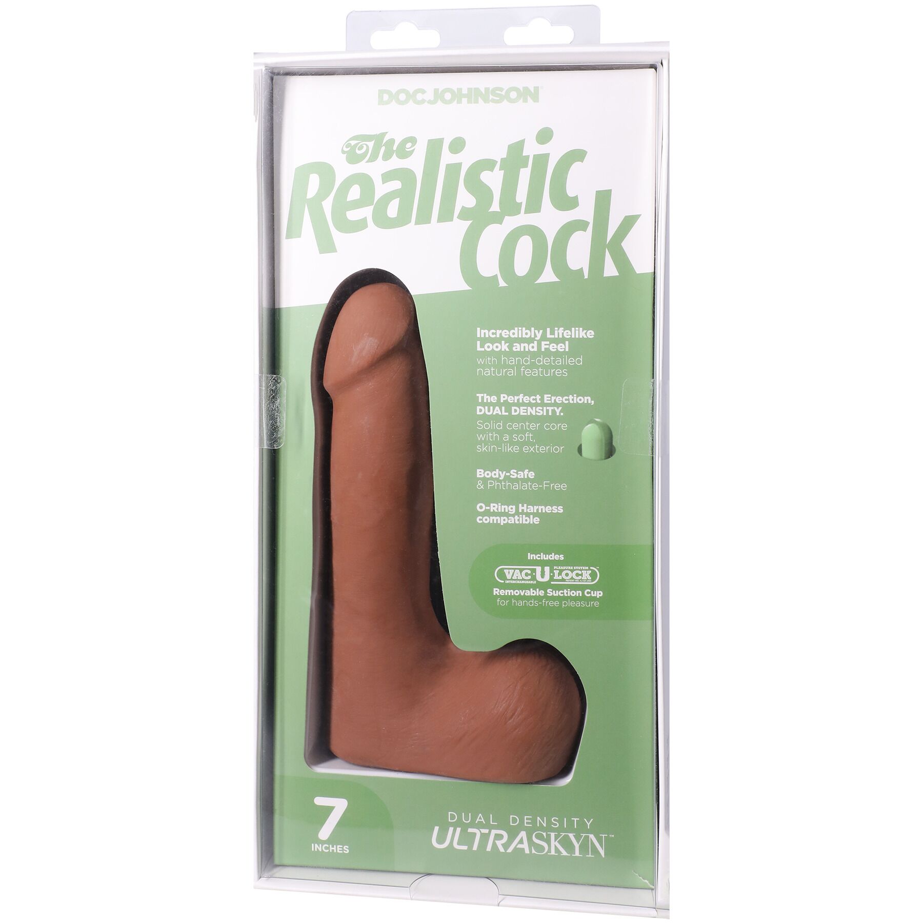 Фалоімітатор Doc Johnson The Realistic Cock ULTRASKYN - 7 Inch with Balls Caramel - Зображення 9