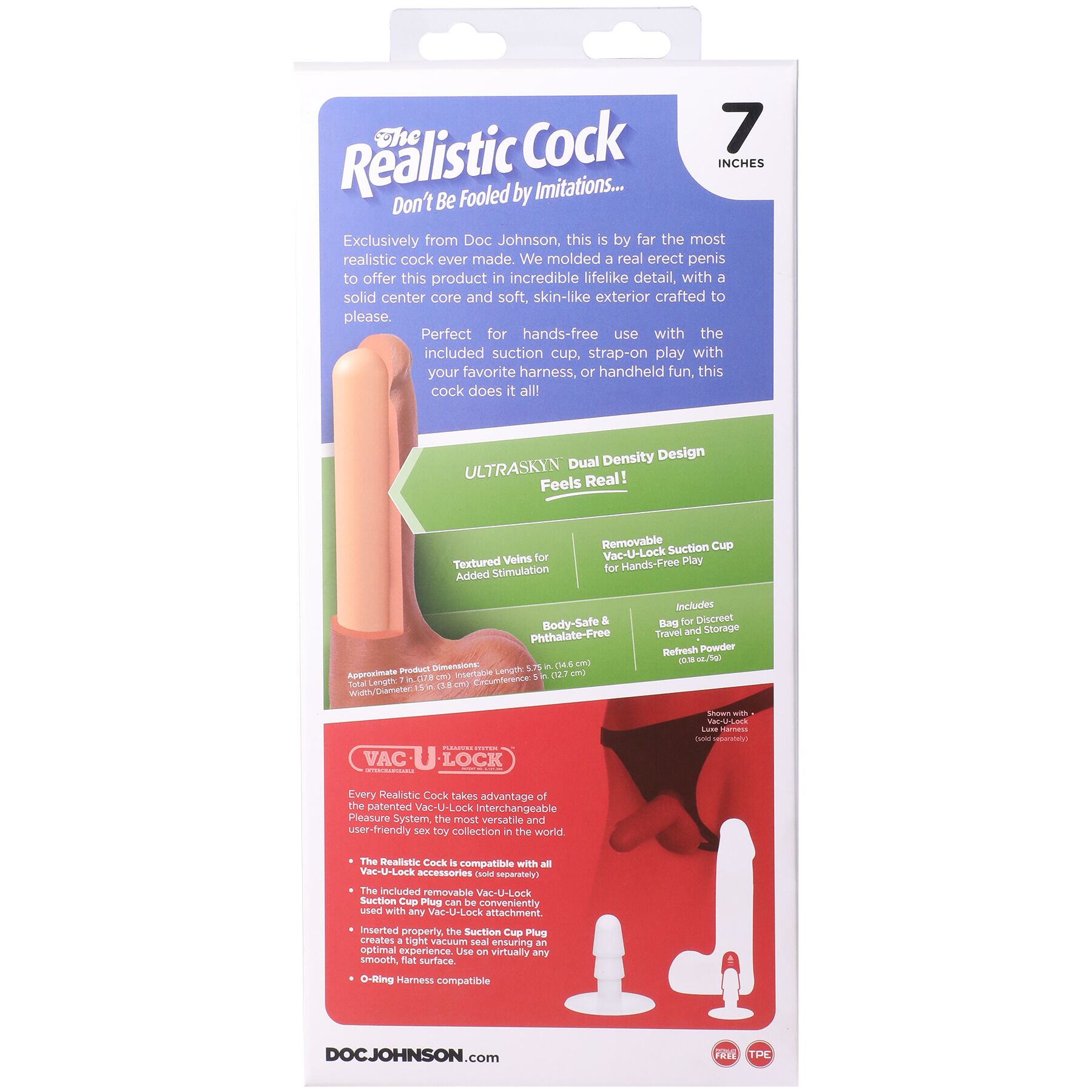 Фалоімітатор Doc Johnson The Realistic Cock ULTRASKYN - 7 Inch with Balls Caramel - Зображення 11