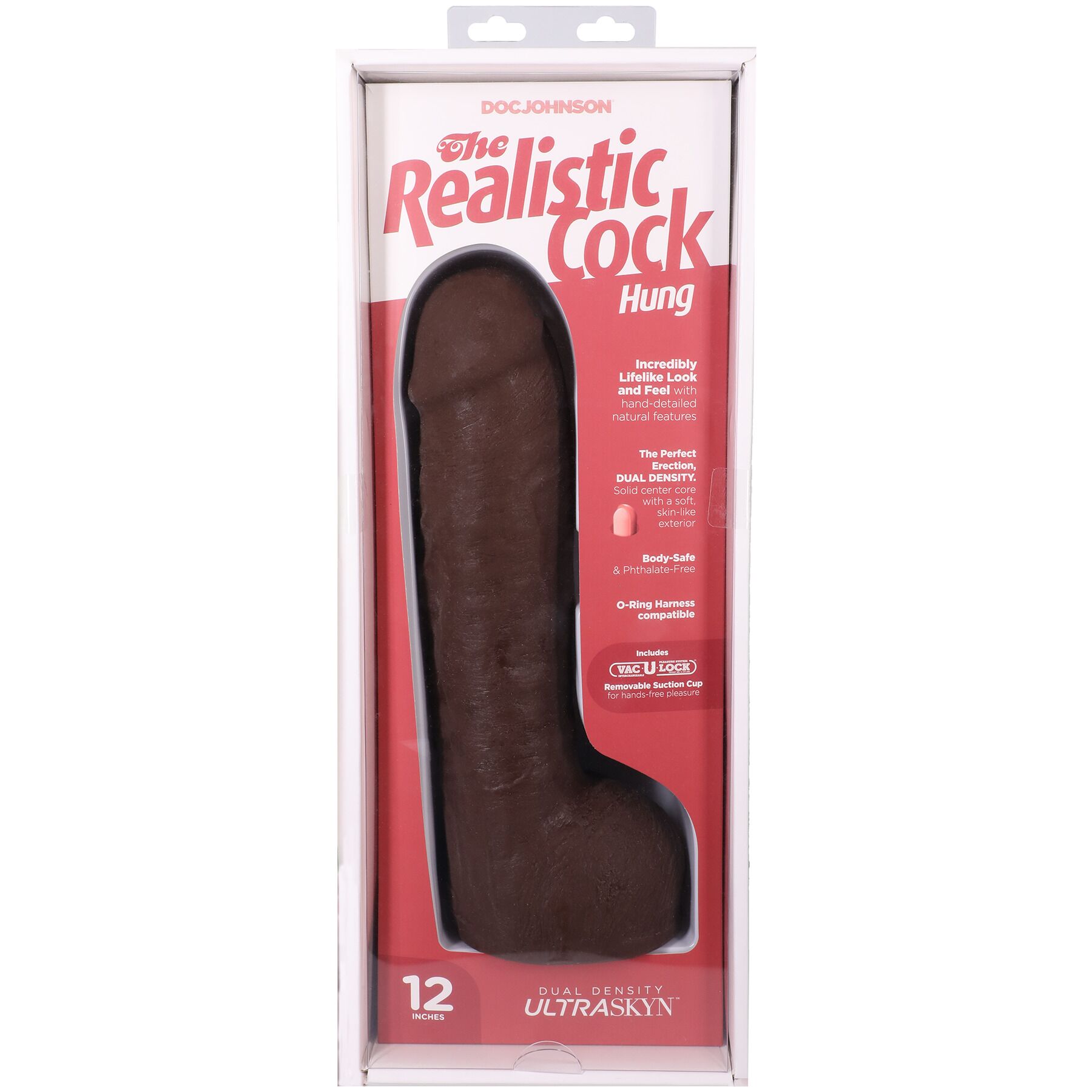 Фалоімітатор Doc Johnson The Realistic Cock ULTRASKYN - 12 Inch Hung with Balls Chocolate - Зображення 9