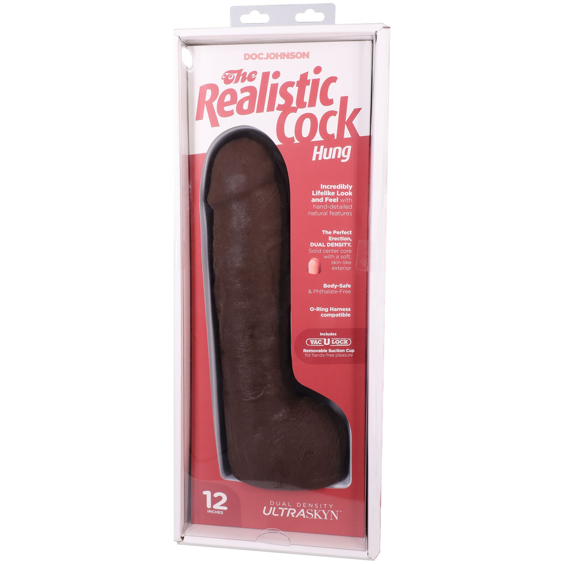 Фалоімітатор Doc Johnson The Realistic Cock ULTRASKYN - 12 Inch Hung with Balls Chocolate - Зображення 10