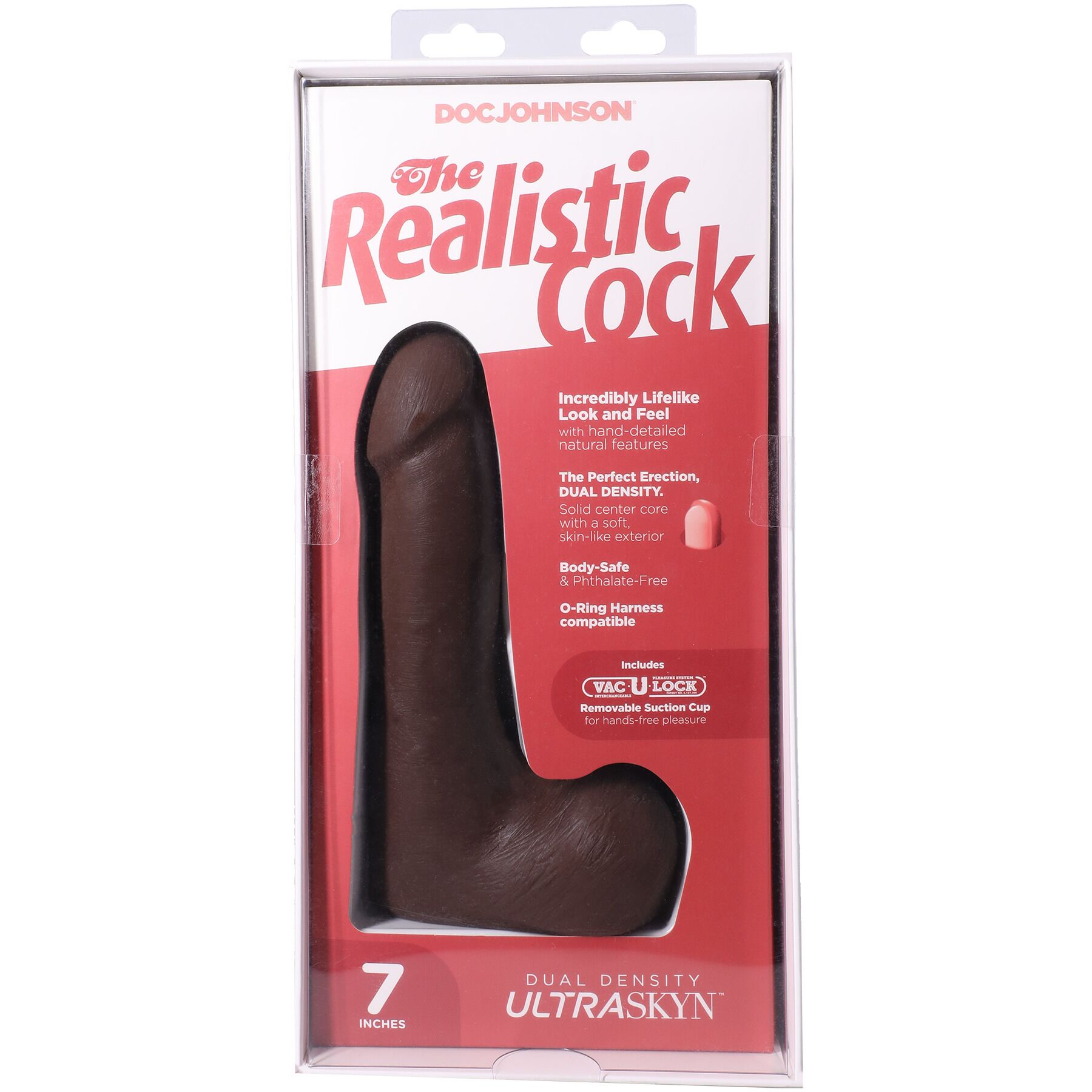 Фалоімітатор Doc Johnson The Realistic Cock ULTRASKYN - 7 Inch with Balls Chocolate - Зображення 9