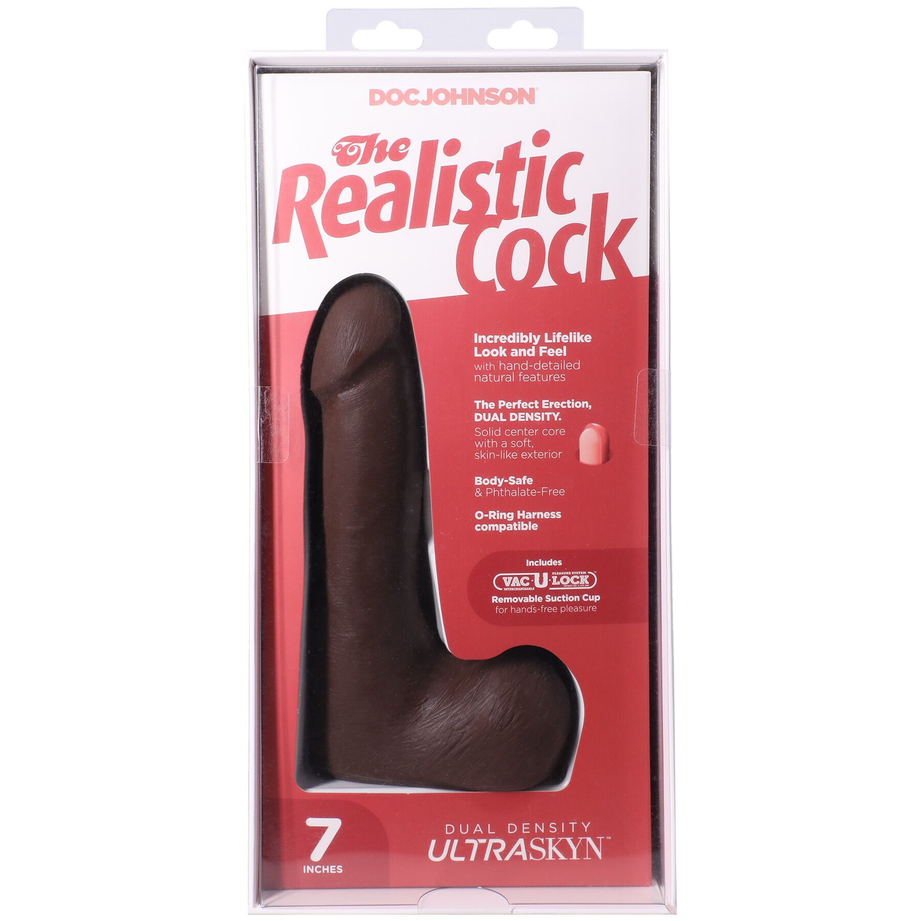 Фалоімітатор Doc Johnson The Realistic Cock ULTRASKYN - 7 Inch with Balls Chocolate - Зображення 10