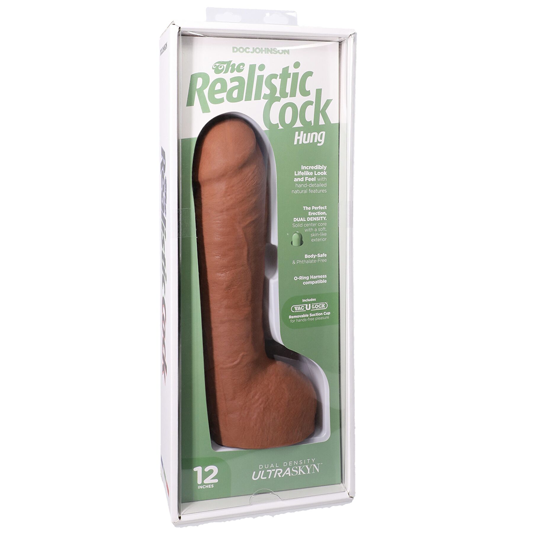 Фалоімітатор Doc Johnson The Realistic Cock ULTRASKYN - 12 Inch Hung with Balls Caramel - Зображення 8