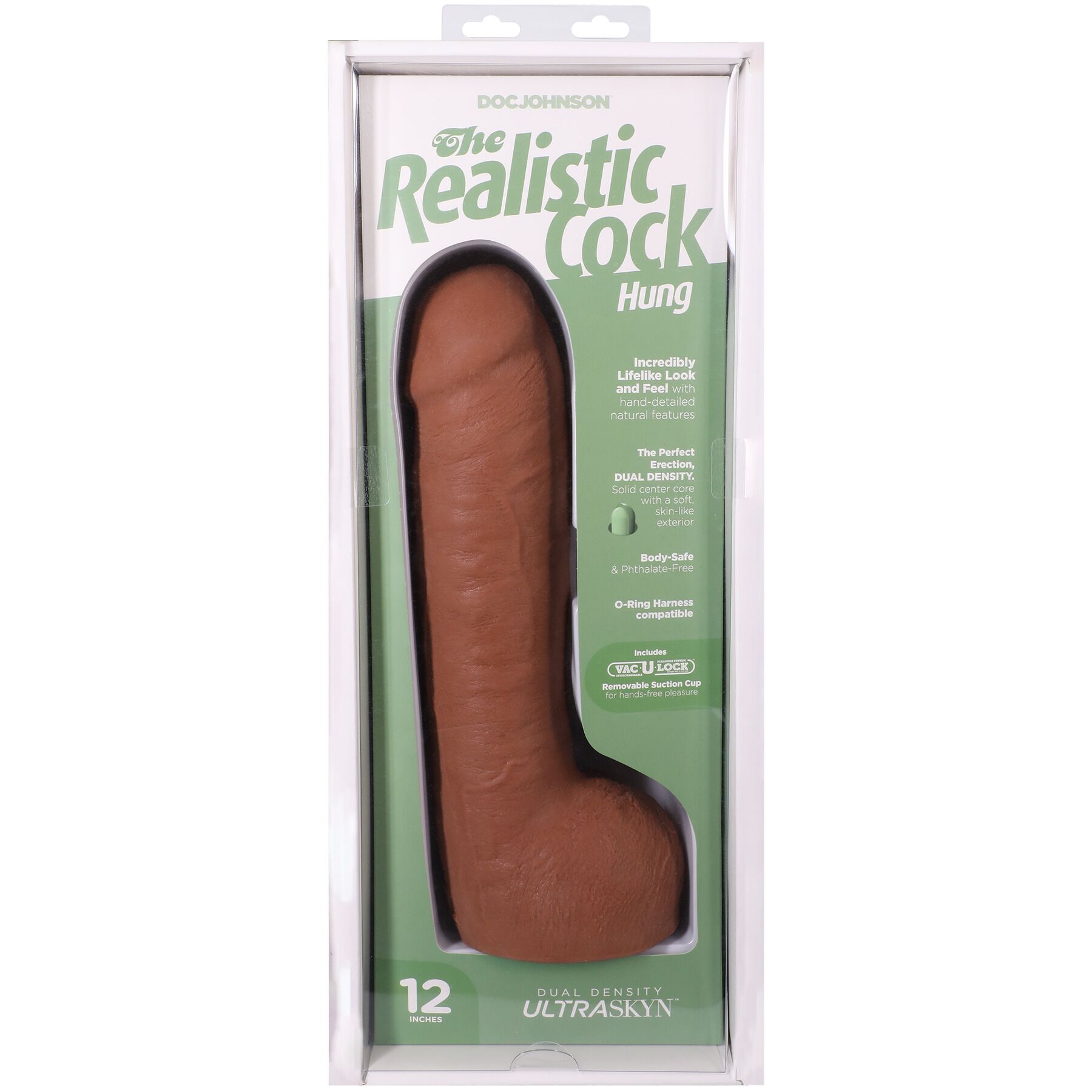 Фалоімітатор Doc Johnson The Realistic Cock ULTRASKYN - 12 Inch Hung with Balls Caramel - Зображення 9