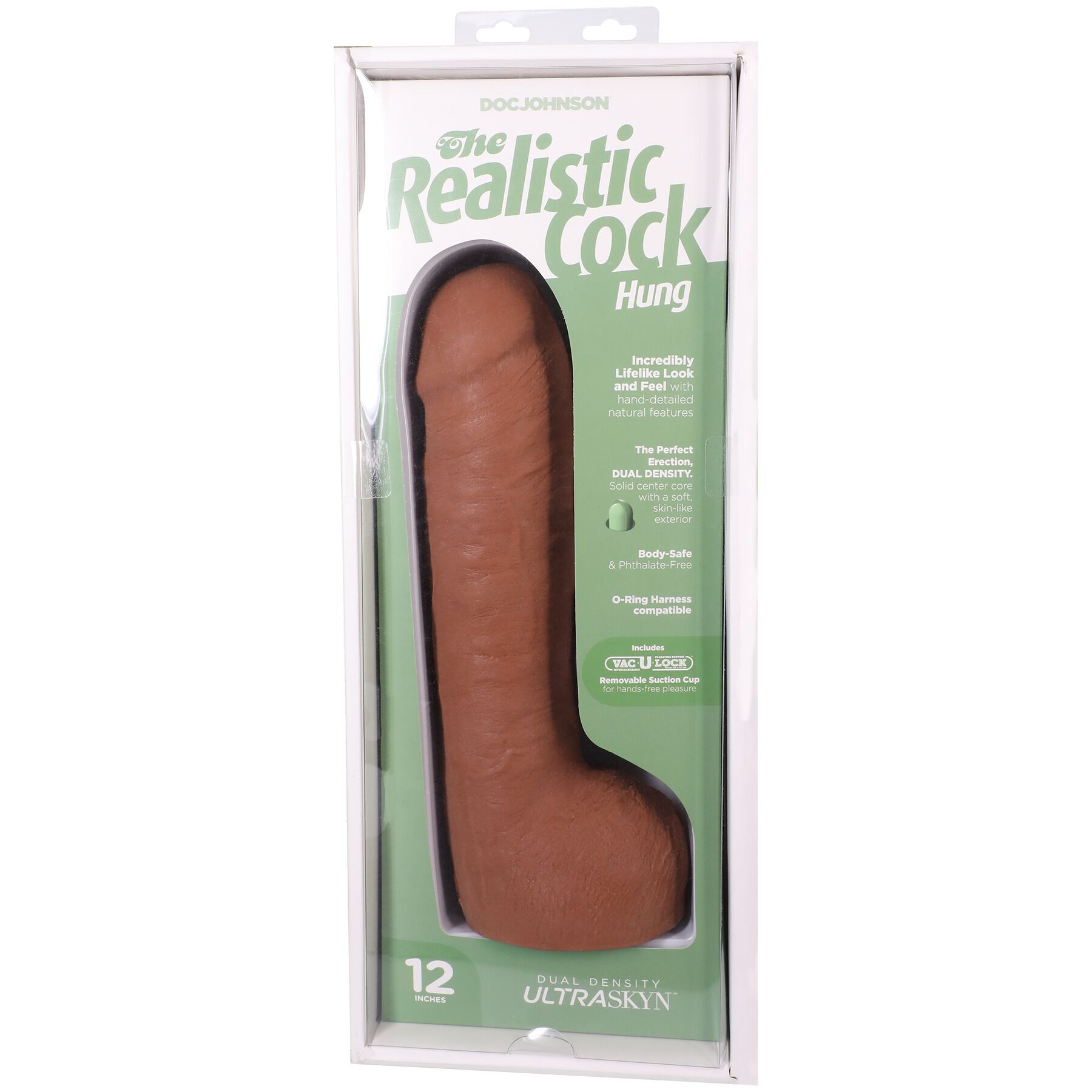 Фалоімітатор Doc Johnson The Realistic Cock ULTRASKYN - 12 Inch Hung with Balls Caramel - Зображення 10