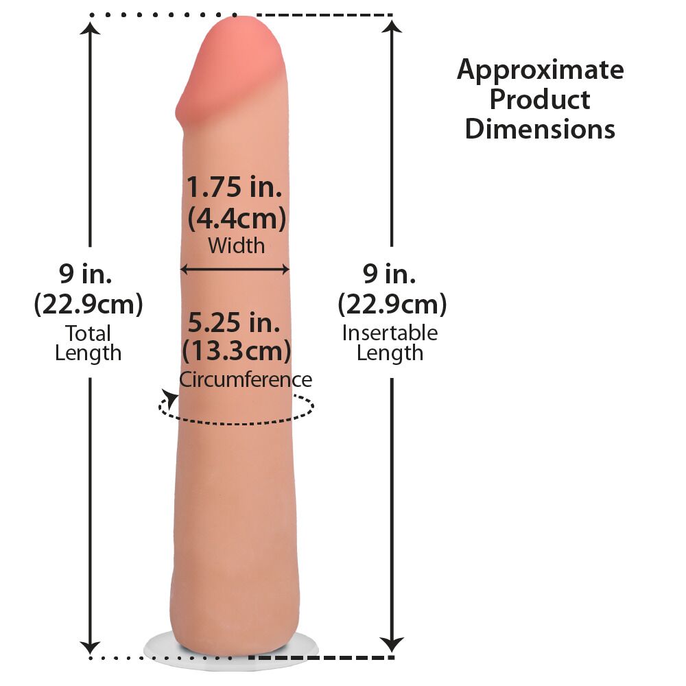 Фалоімітатор Doc Johnson The Realistic Cock ULTRASKYN - 9 Inch Vanilla - Зображення 5