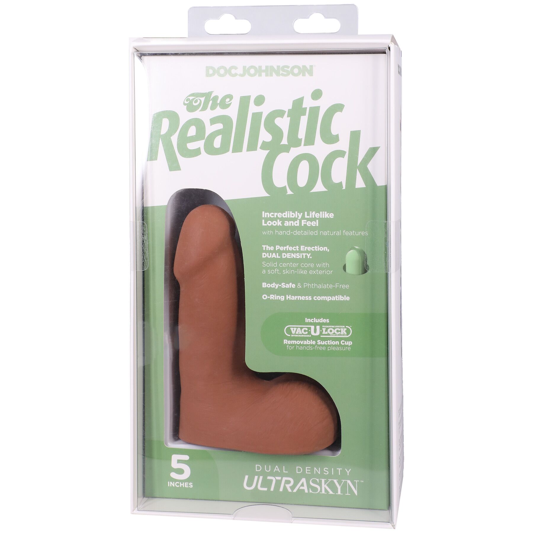 Фалоімітатор Doc Johnson The Realistic Cock ULTRASKYN - 5 Inch with Balls Caramel - Зображення 9