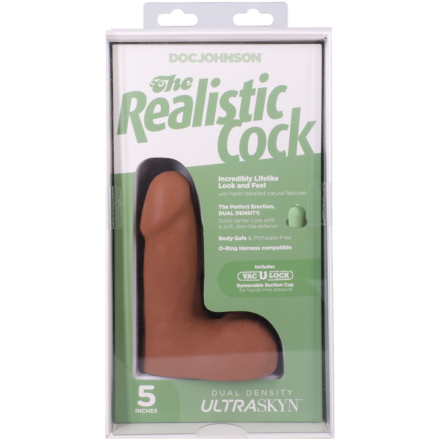 Фалоімітатор Doc Johnson The Realistic Cock ULTRASKYN - 5 Inch with Balls Caramel - Зображення 10