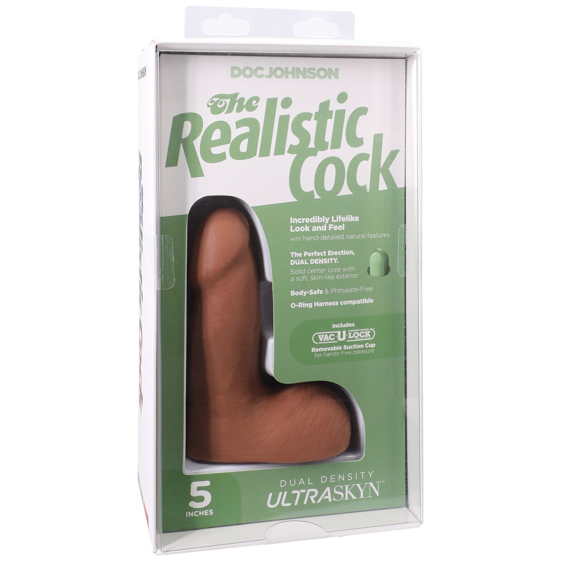 Фалоімітатор Doc Johnson The Realistic Cock ULTRASKYN - 5 Inch with Balls Caramel - Зображення 8