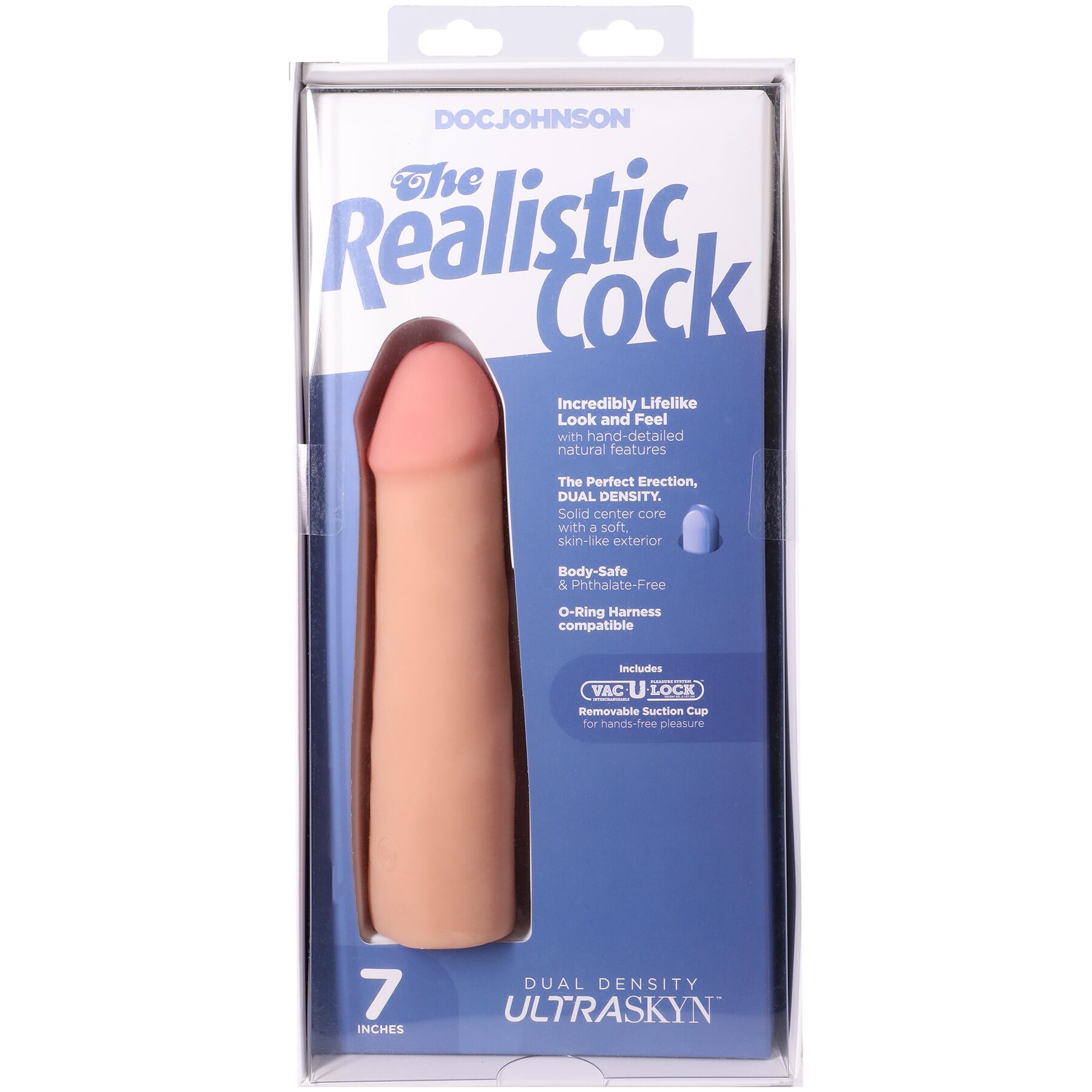 Фалоімітатор Doc Johnson The Realistic Cock ULTRASKYN - 7 Inch Vanilla - Зображення 10