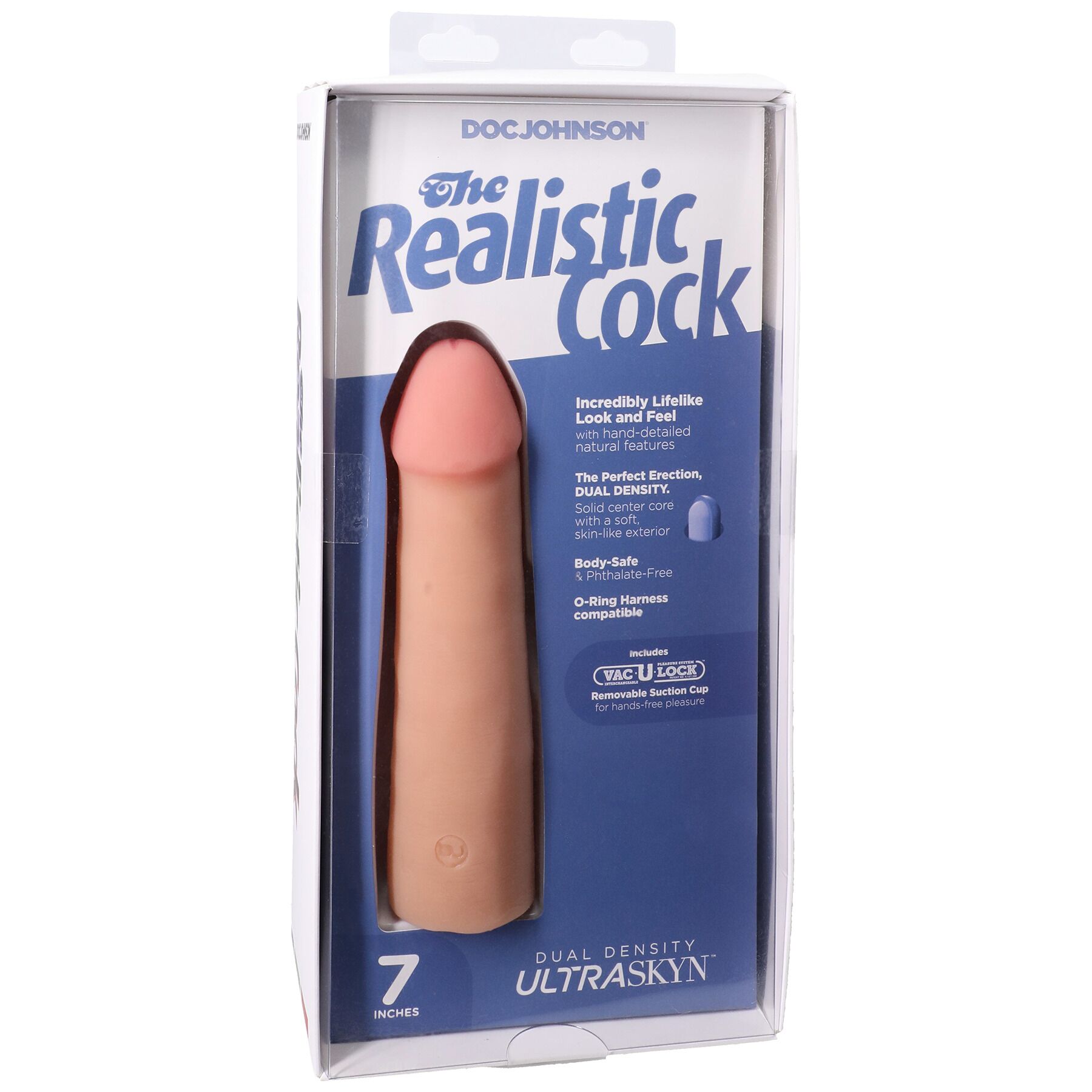 Фалоімітатор Doc Johnson The Realistic Cock ULTRASKYN - 7 Inch Vanilla - Зображення 8