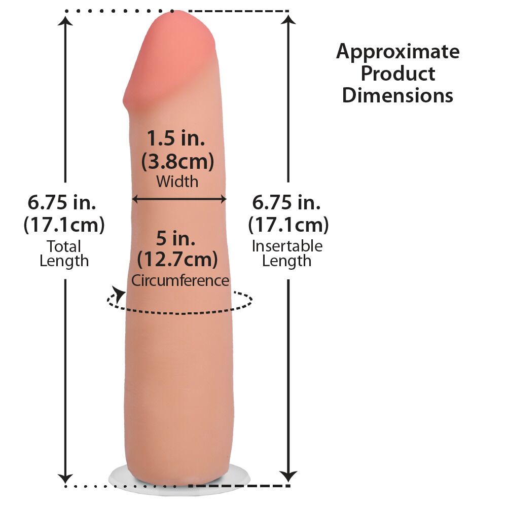 Фалоімітатор Doc Johnson The Realistic Cock ULTRASKYN - 7 Inch Vanilla - Зображення 5