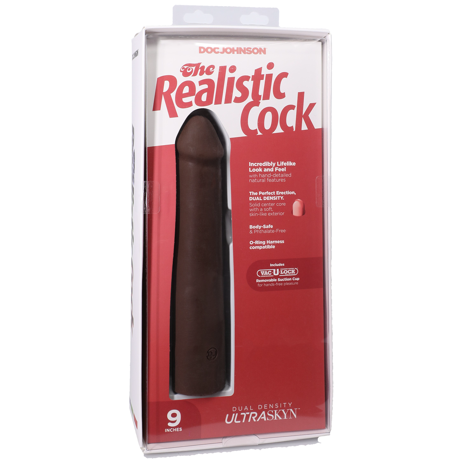 Фалоімітатор Doc Johnson The Realistic Cock ULTRASKYN - 9 Inch Chocolate - Зображення 8