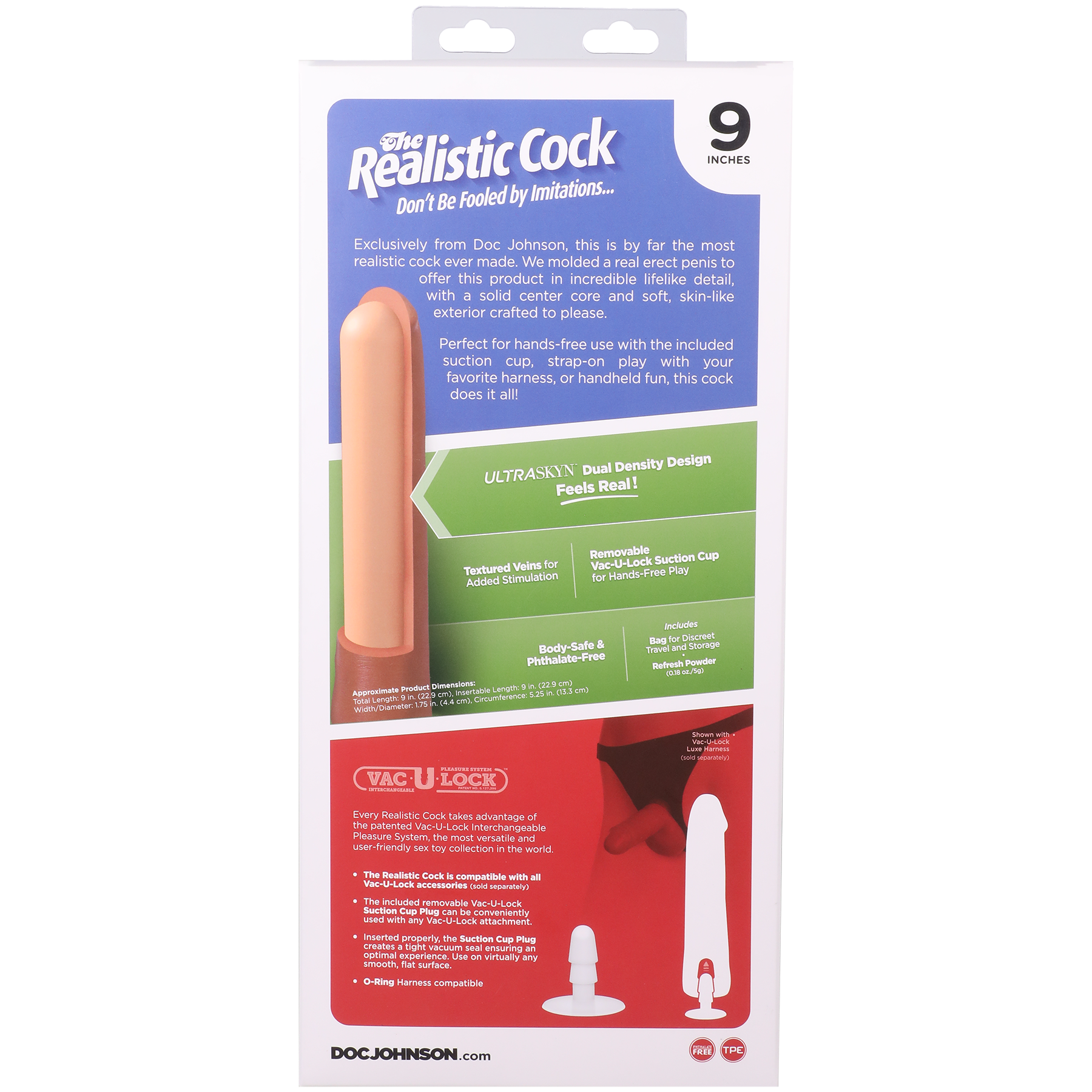Фалоімітатор Doc Johnson The Realistic Cock ULTRASKYN - 9 Inch Chocolate - Зображення 11