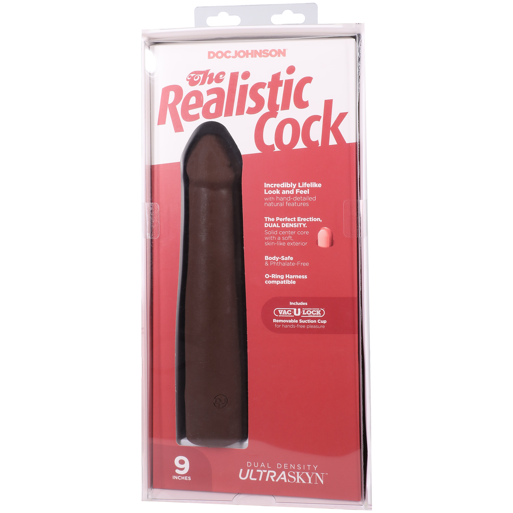 Фалоімітатор Doc Johnson The Realistic Cock ULTRASKYN - 9 Inch Chocolate - Зображення 9