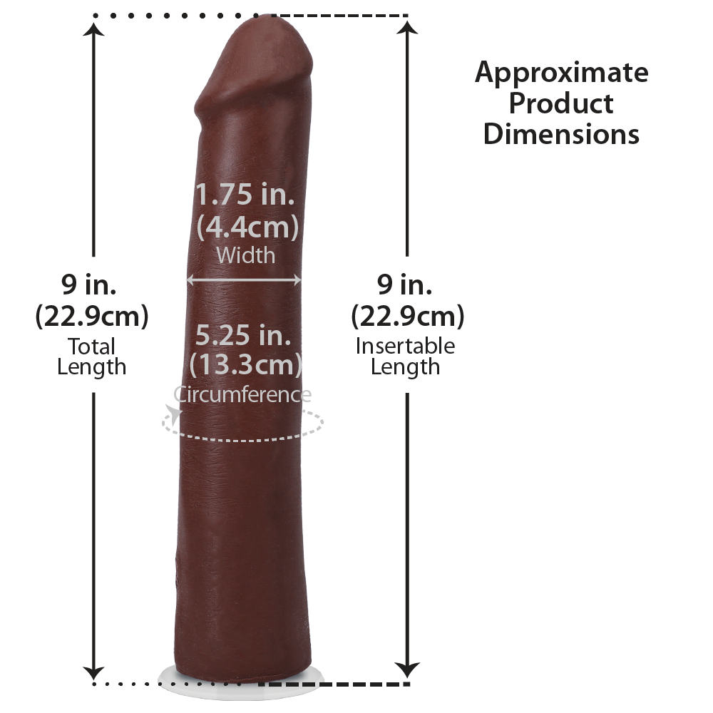 Фалоімітатор Doc Johnson The Realistic Cock ULTRASKYN - 9 Inch Chocolate - Зображення 5