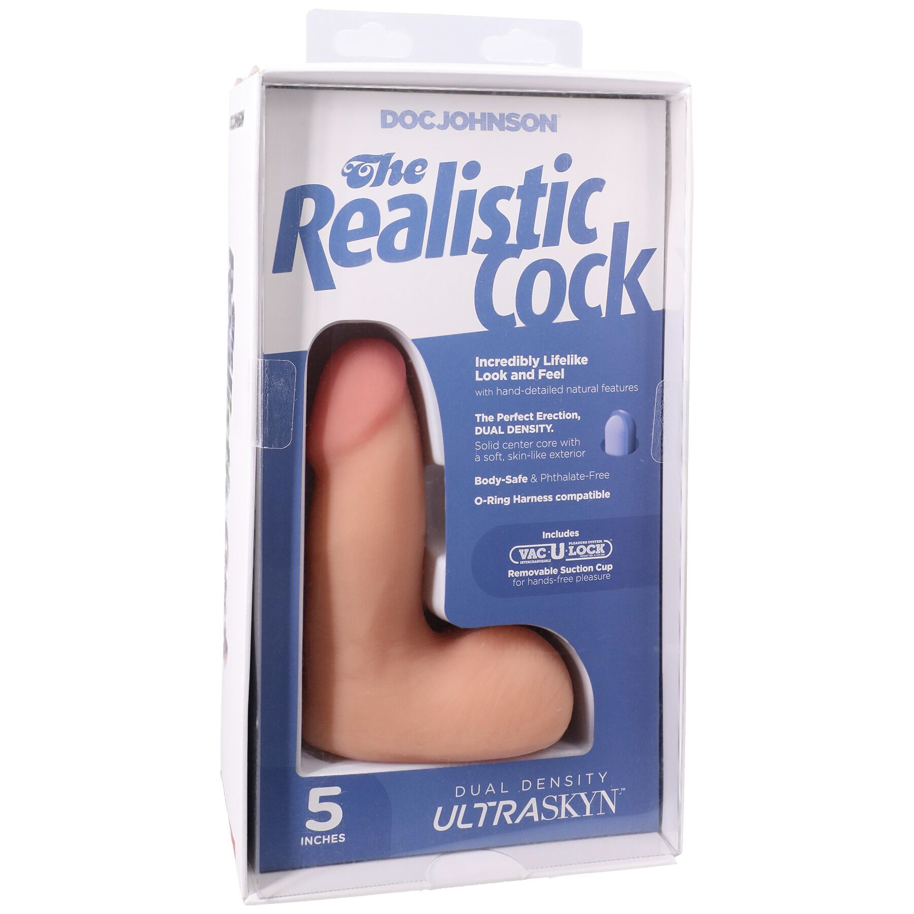 Фалоімітатор Doc Johnson The Realistic Cock ULTRASKYN - 5 Inch with Balls Vanilla - Зображення 8
