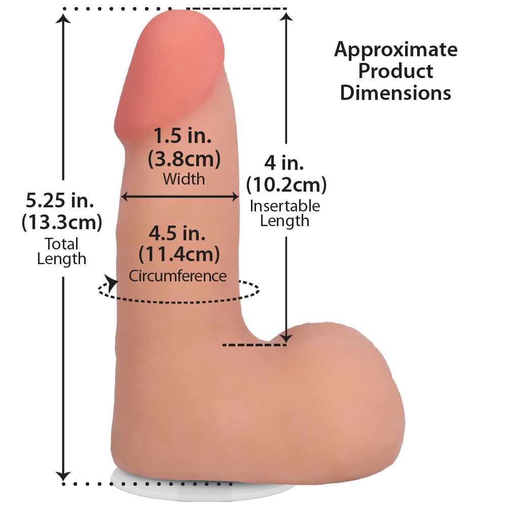 Фалоімітатор Doc Johnson The Realistic Cock ULTRASKYN - 5 Inch with Balls Vanilla - Зображення 5