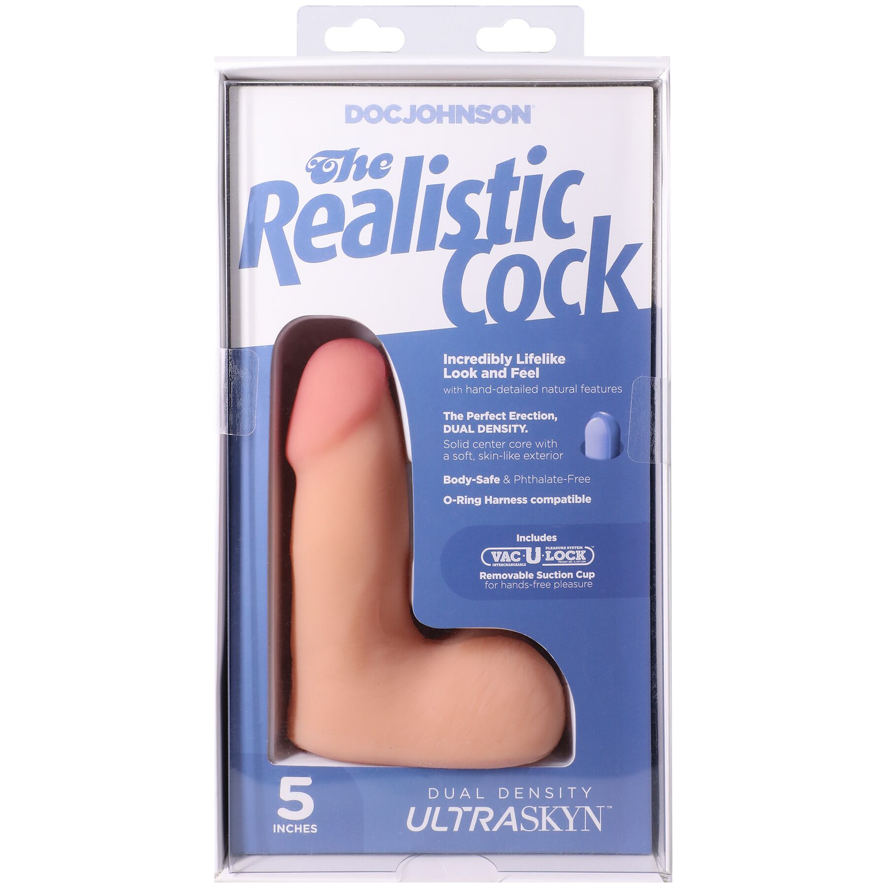 Фалоімітатор Doc Johnson The Realistic Cock ULTRASKYN - 5 Inch with Balls Vanilla - Зображення 10