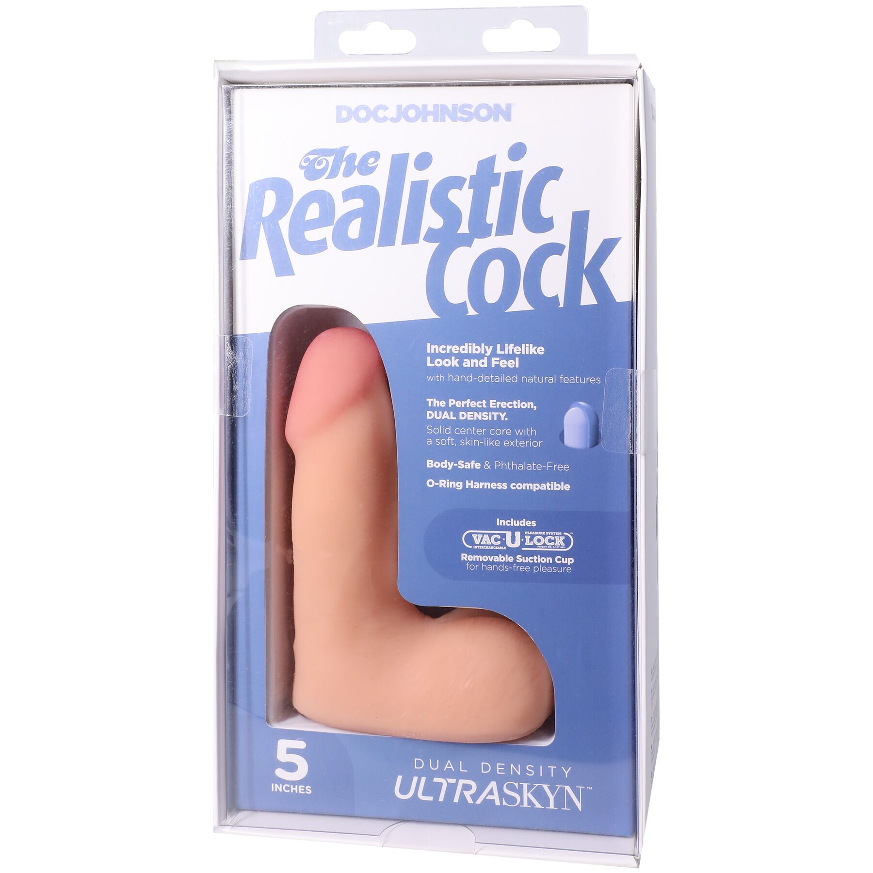 Фалоімітатор Doc Johnson The Realistic Cock ULTRASKYN - 5 Inch with Balls Vanilla - Зображення 9