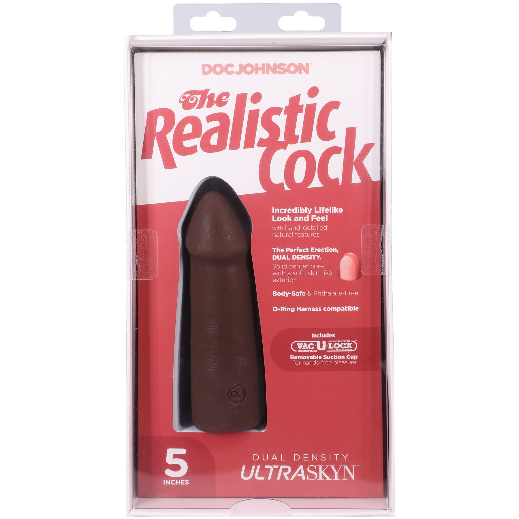Фалоімітатор Doc Johnson The Realistic Cock ULTRASKYN - 5 Inch Chocolate - Зображення 9