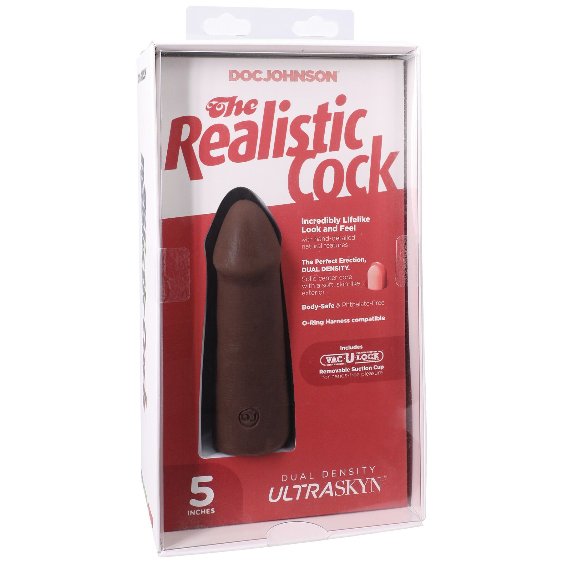 Фалоімітатор Doc Johnson The Realistic Cock ULTRASKYN - 5 Inch Chocolate - Зображення 8