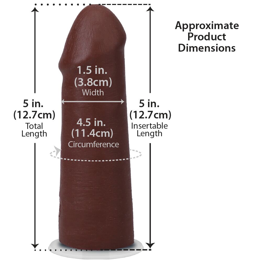 Фалоімітатор Doc Johnson The Realistic Cock ULTRASKYN - 5 Inch Chocolate - Зображення 5