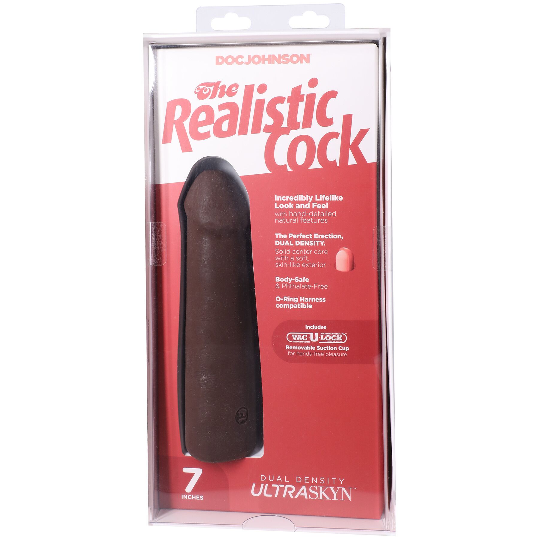 Фалоімітатор Doc Johnson The Realistic Cock ULTRASKYN - 7 Inch Chocolate - Зображення 9