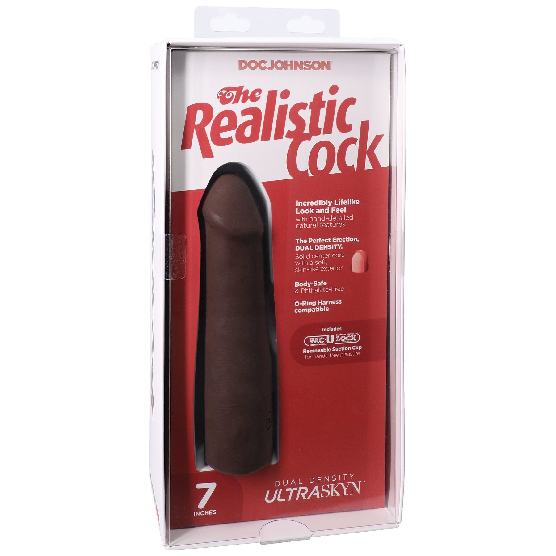 Фалоімітатор Doc Johnson The Realistic Cock ULTRASKYN - 7 Inch Chocolate - Зображення 8