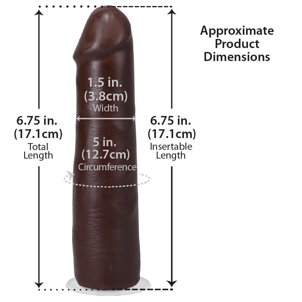 Фалоімітатор Doc Johnson The Realistic Cock ULTRASKYN - 7 Inch Chocolate - Зображення 5