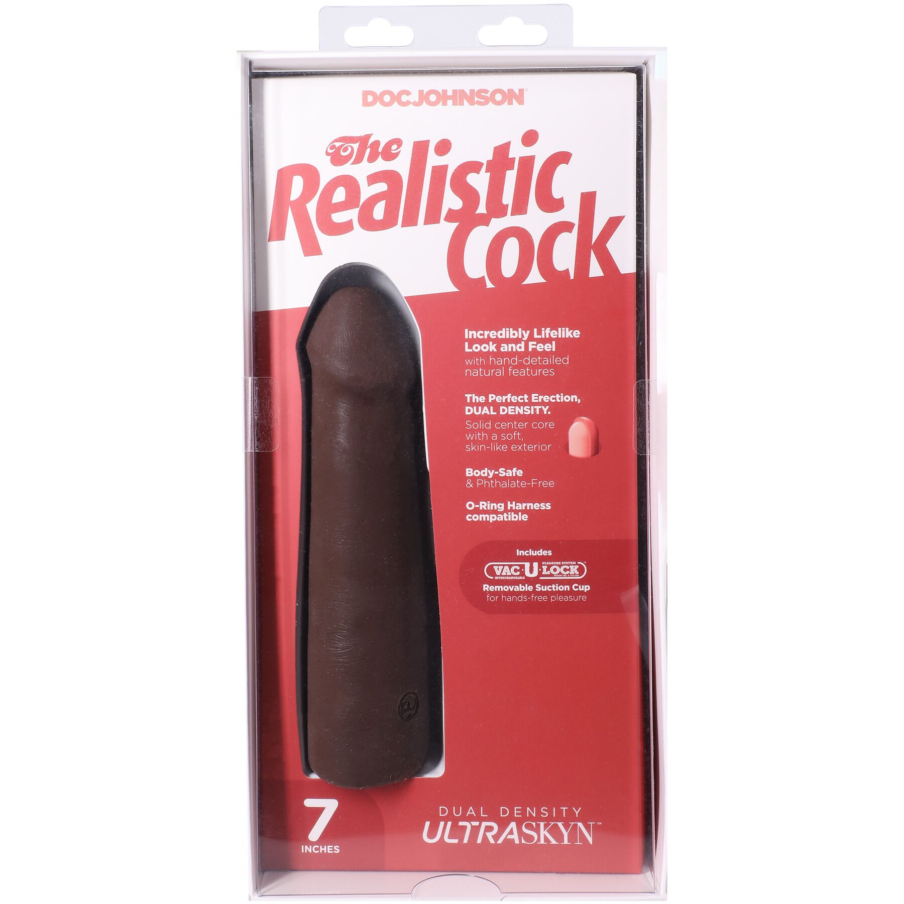 Фалоімітатор Doc Johnson The Realistic Cock ULTRASKYN - 7 Inch Chocolate - Зображення 10