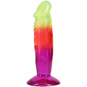 Дилдо Doc Johnson Crystal Jellies - 6.5 Inch Classic Dong - Rainbow
