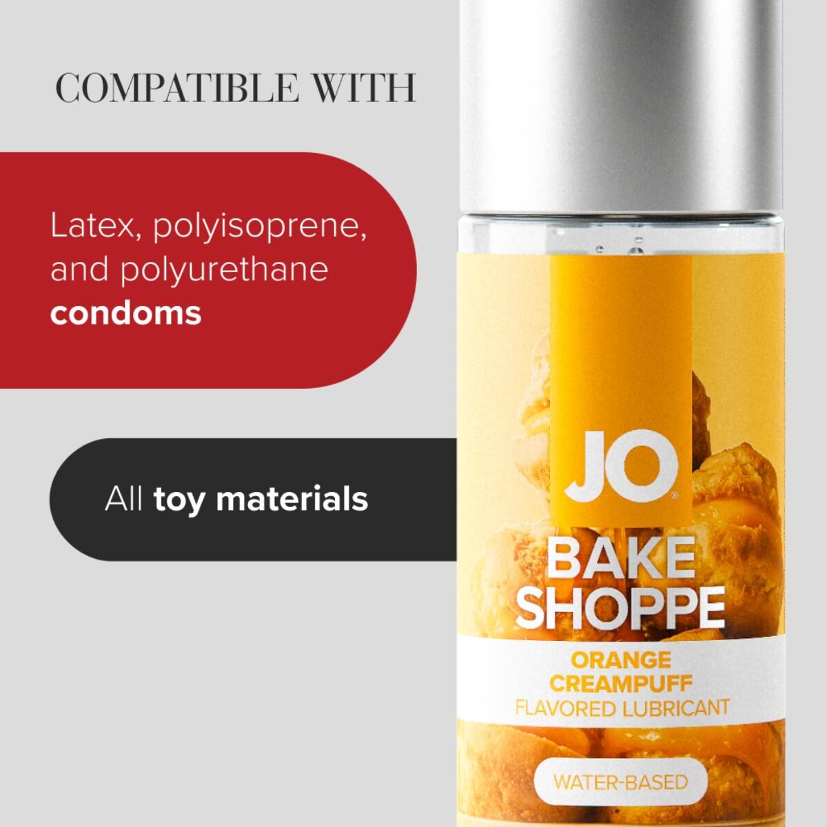 Лубрикант на водній основі JO Bake Shoppe - Orange Creampuff 60 мл, без цукру та парабенів - Зображення 3