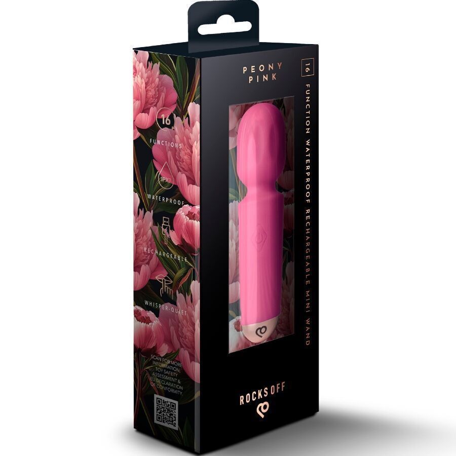 Вібромасажер Rocks Off Mini Wand Peony Pink, 16 режимів - Зображення 6