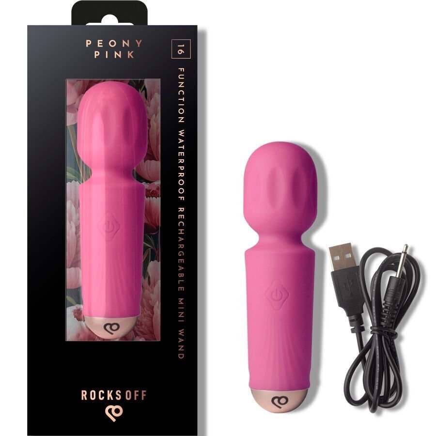 Вібромасажер Rocks Off Mini Wand Peony Pink, 16 режимів - Зображення 5