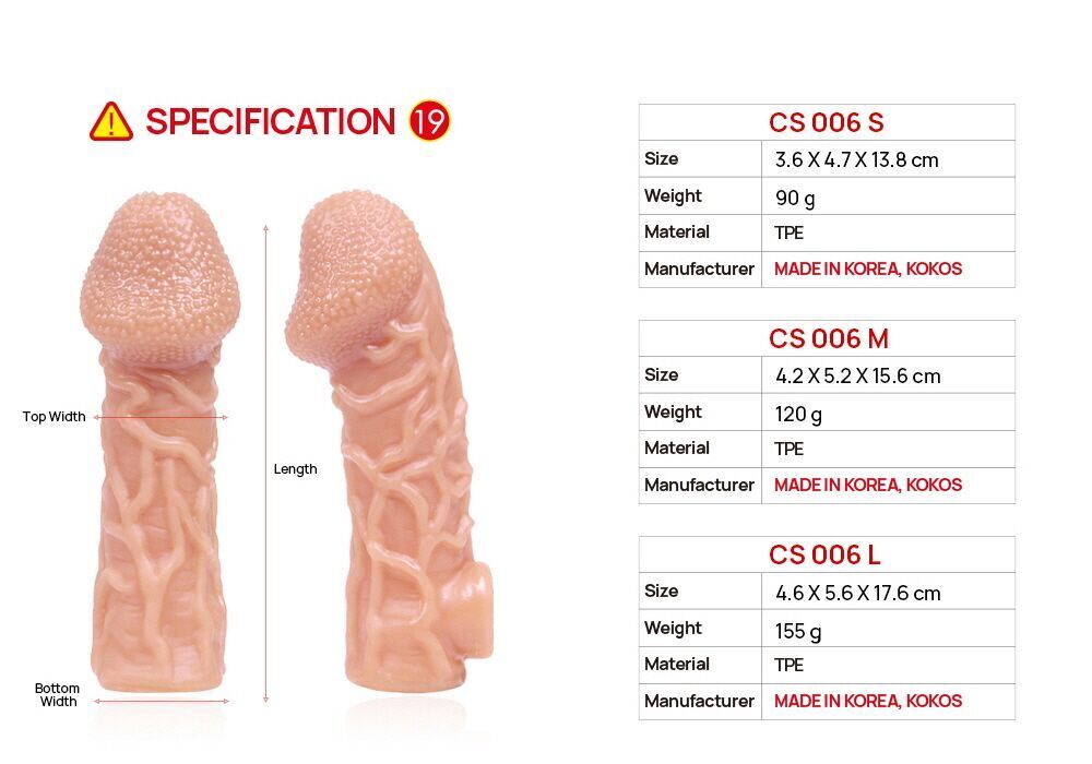 Насадка на член Kokos Cock Sleeve CS 006 S (м'яте паковання!!!) - Зображення 8