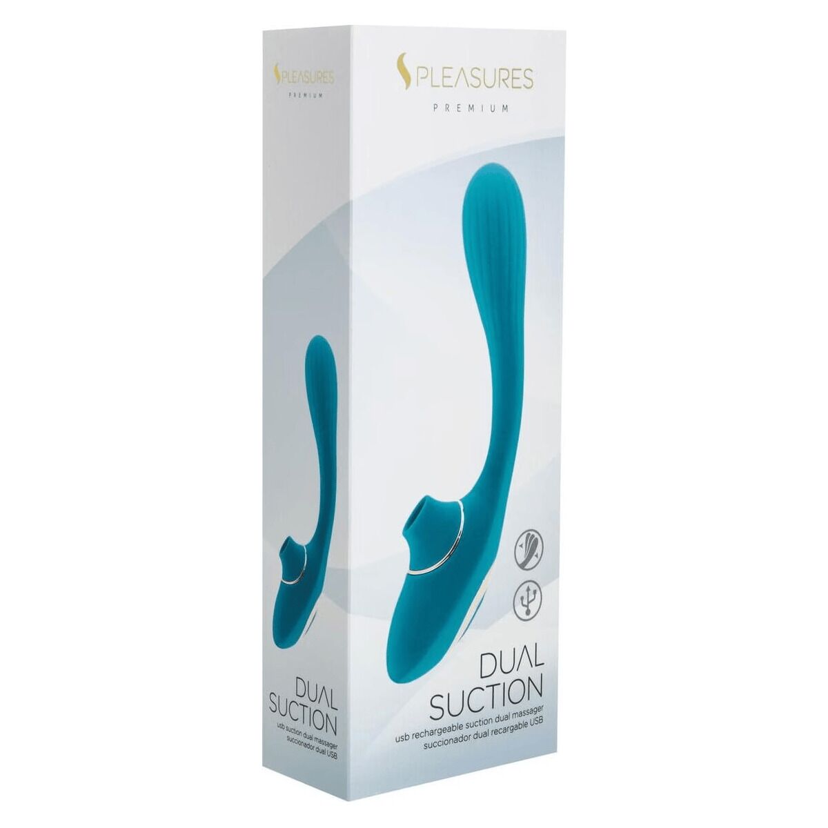 Вібратор S Pleasures Dual Suction - Turquoise - Зображення 5