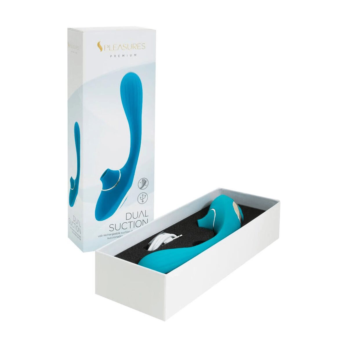 Вібратор S Pleasures Dual Suction - Turquoise - Зображення 4