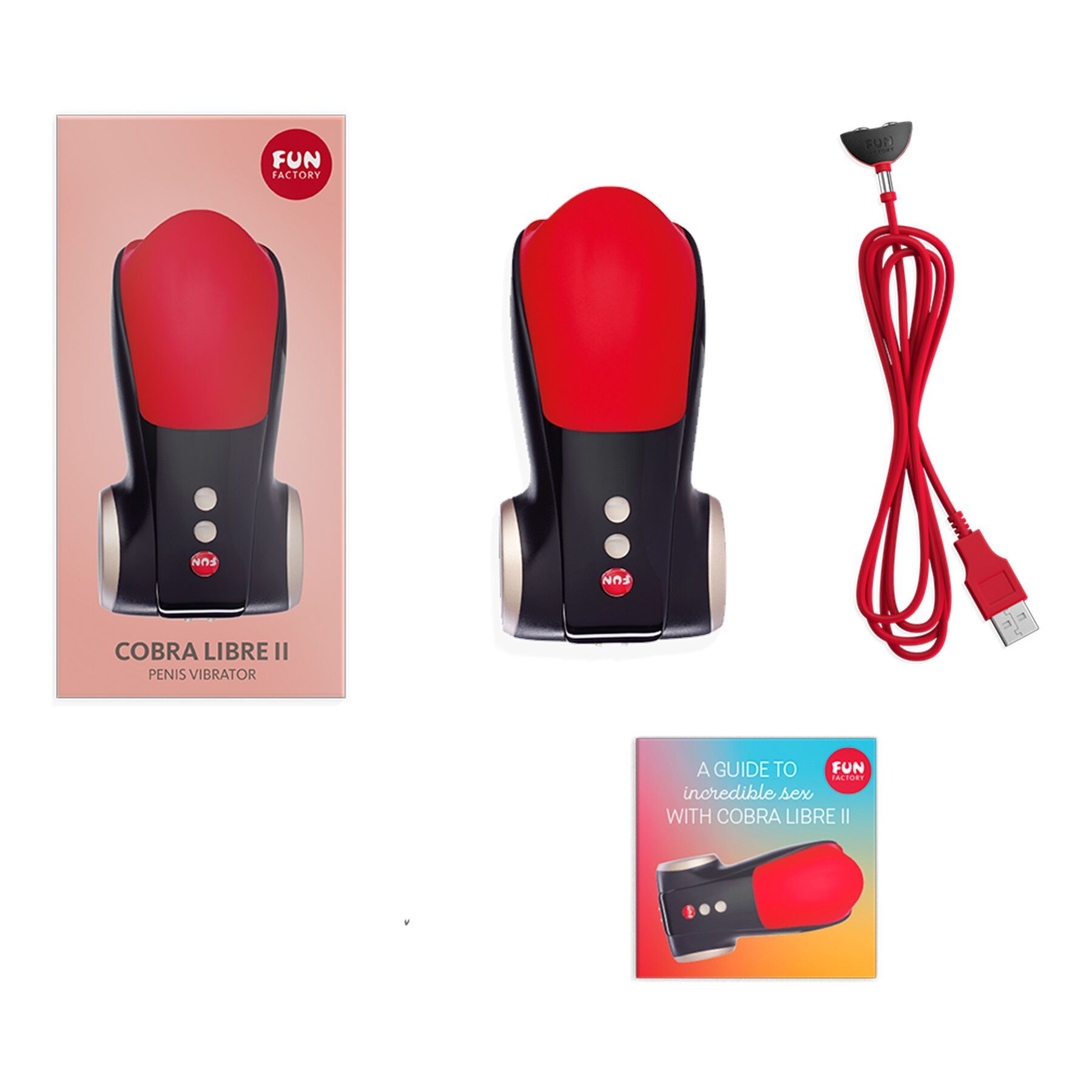 Мастурбатор для головки пеніса Fun Factory COBRA LIBRE II black/red (м'яте паковання!!!) - Зображення 6