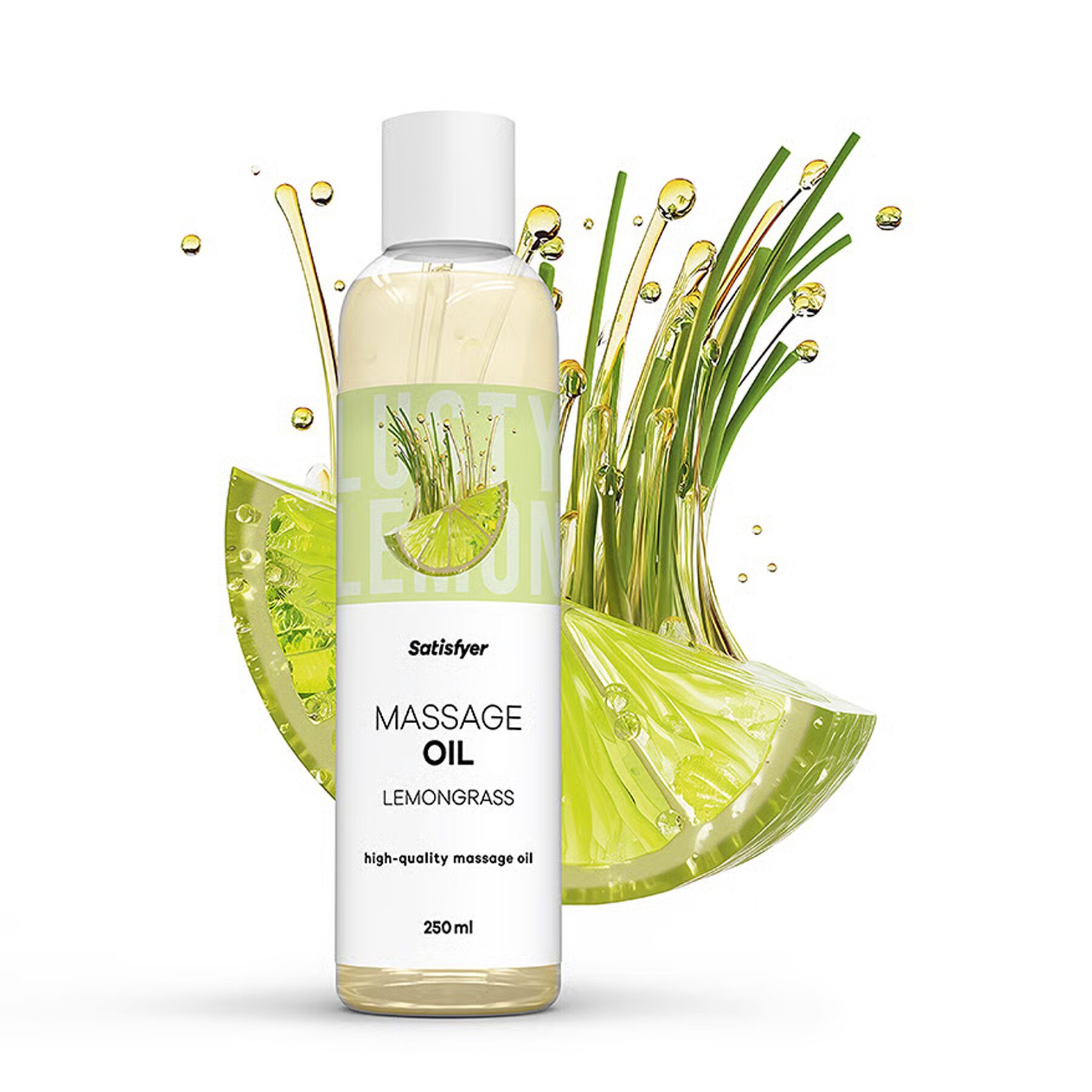 Розпродаж!!! Масажна олія Satisfyer Massage Oil Lemongrass 250 мл (термін 30.04.2027) - Зображення 2