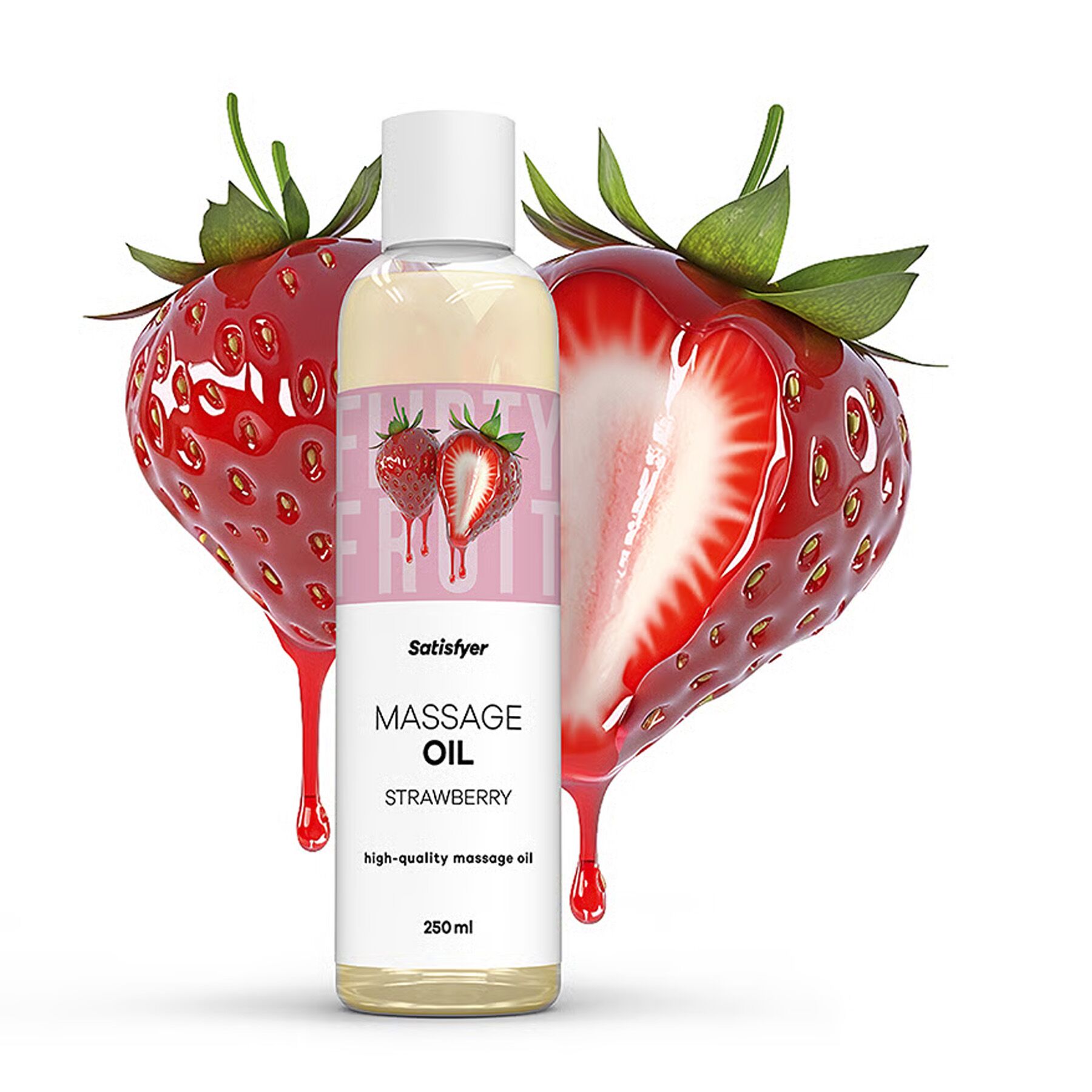 Розпродаж!!! Масажна олія Satisfyer Massage Oil Strawberry 250 мл (термін 30.04.2027) - Зображення 2