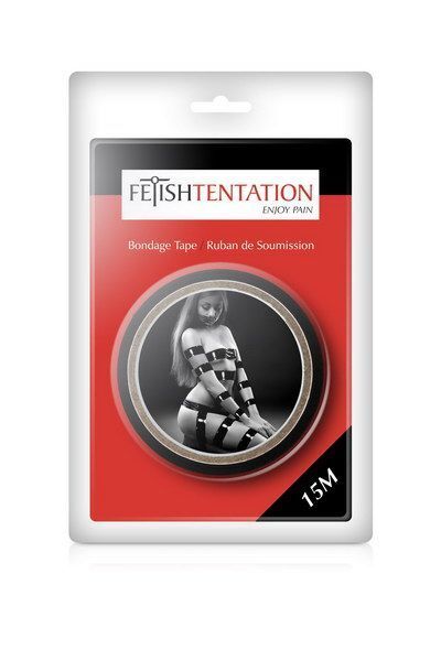Скотч для бондажу Fetish Tentation Black (15м) (луснуто паковання!!!) - Зображення 4