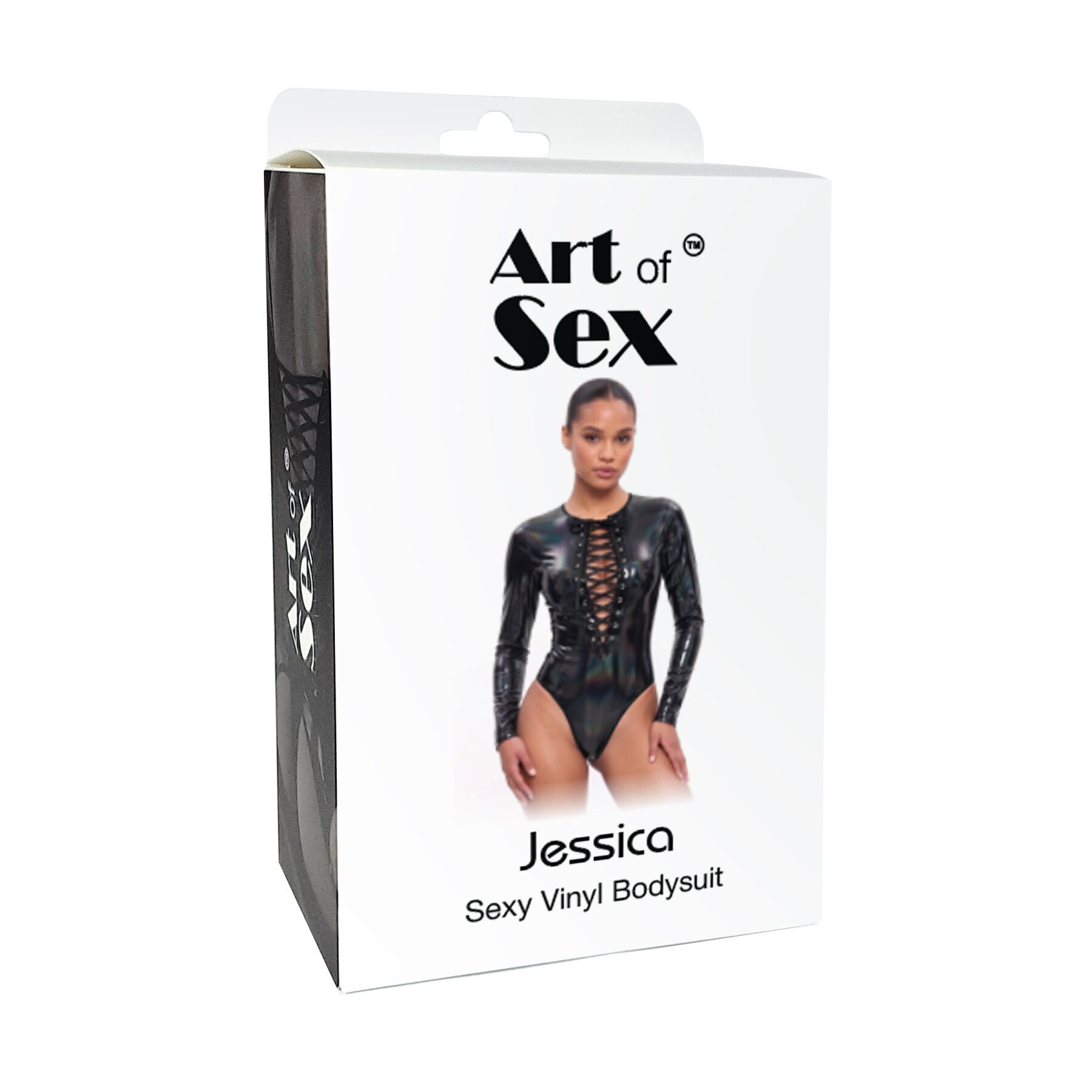 Вінілове боді з рукавами Art of Sex - Jessica, колір чорний, розмір XL - Зображення 3