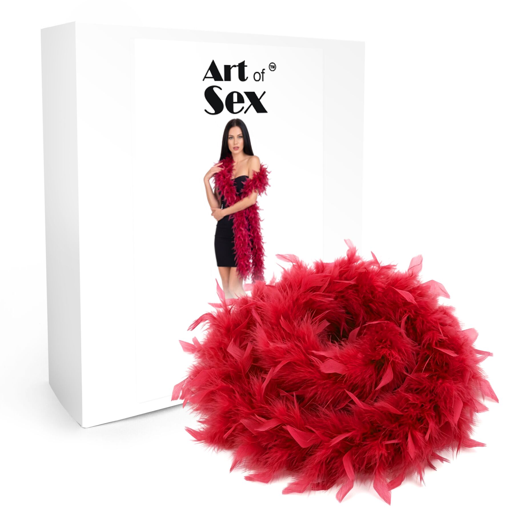 Боа з пір’я Art of Sex, довжина 2 метри, колір червоний - Зображення 2