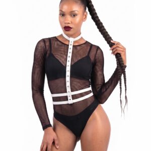 Жіноча портупея з шипами Art of Sex - Milana, екошкіра, розмір XS-2XL, колір білий